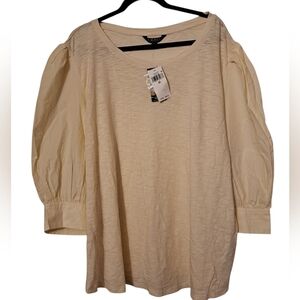 NWT Lauren Ralph Lauren Elegant Winter Cream Women's Top 3X